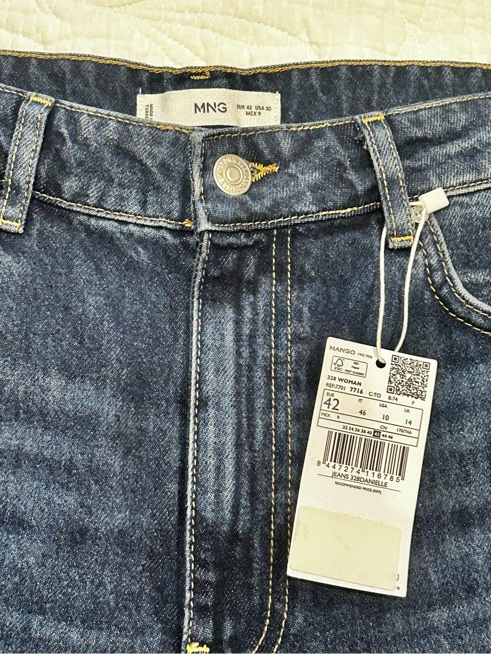 MNG Wide-Leg Low-waist Jeans in Deep Blue, Size 10 - Picture 7 of 10